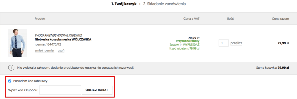 miejsce na kod rabatowy w Wólczanka