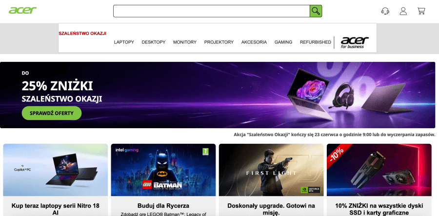 Sklep internetowy Acer