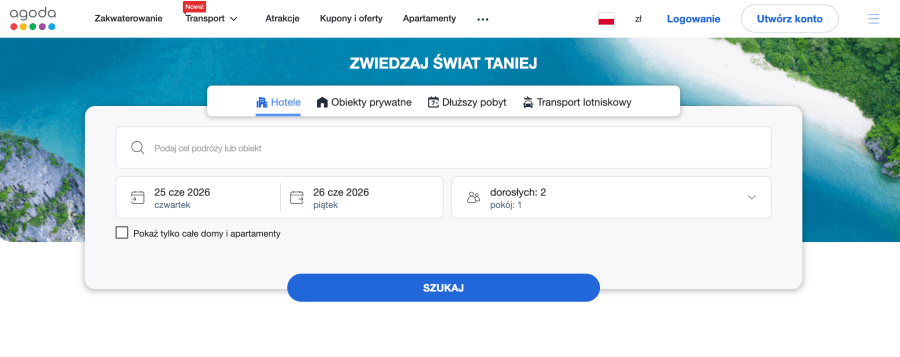 Strona internetowa agoda