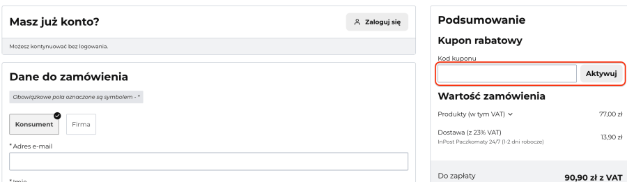 Miejsce na kod rabatowy Allepaznokcie