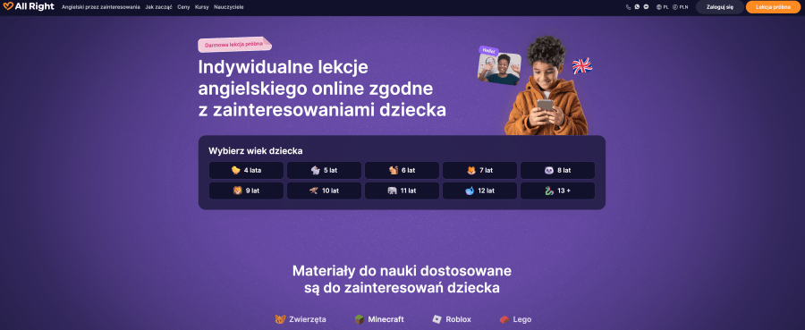 Strona internetowa all right
