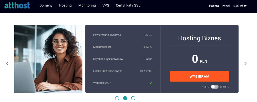 Strona internetowa AttHost