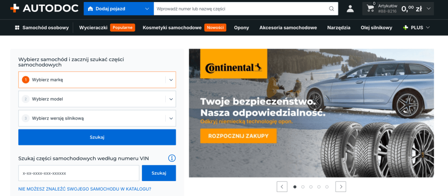 Strona internetowa Autodoc