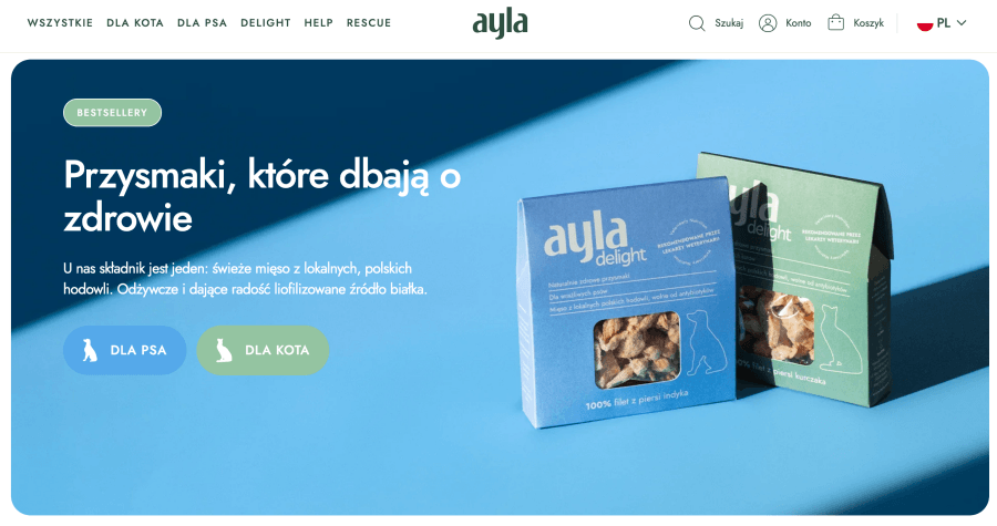 Strona internetowa Ayla Care