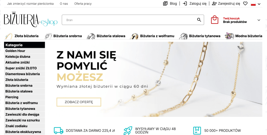 Strona internetowa bizuteria eshop