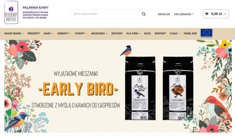 Strona internetowa Cafe Borówka