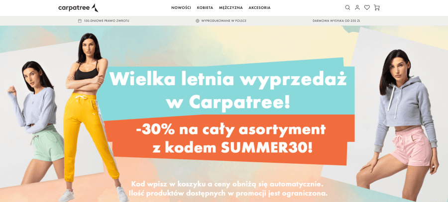 Strona internetowa sklepu Carpatree