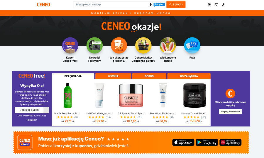 Strona internetowa Ceneo