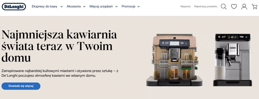 Strona internetowa delonghi