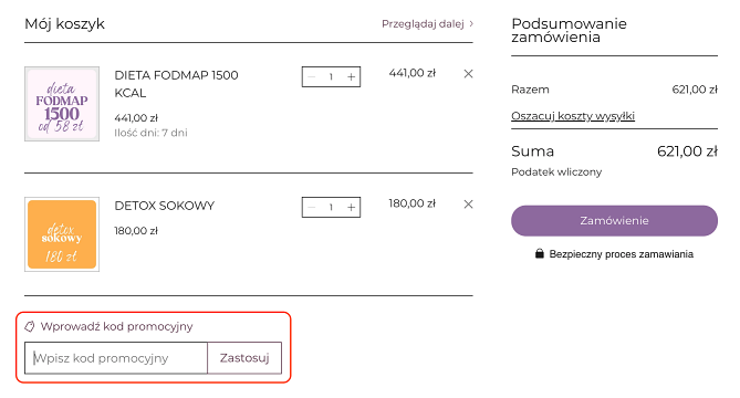 Pole na kod rabatowy Dieta Fitamina