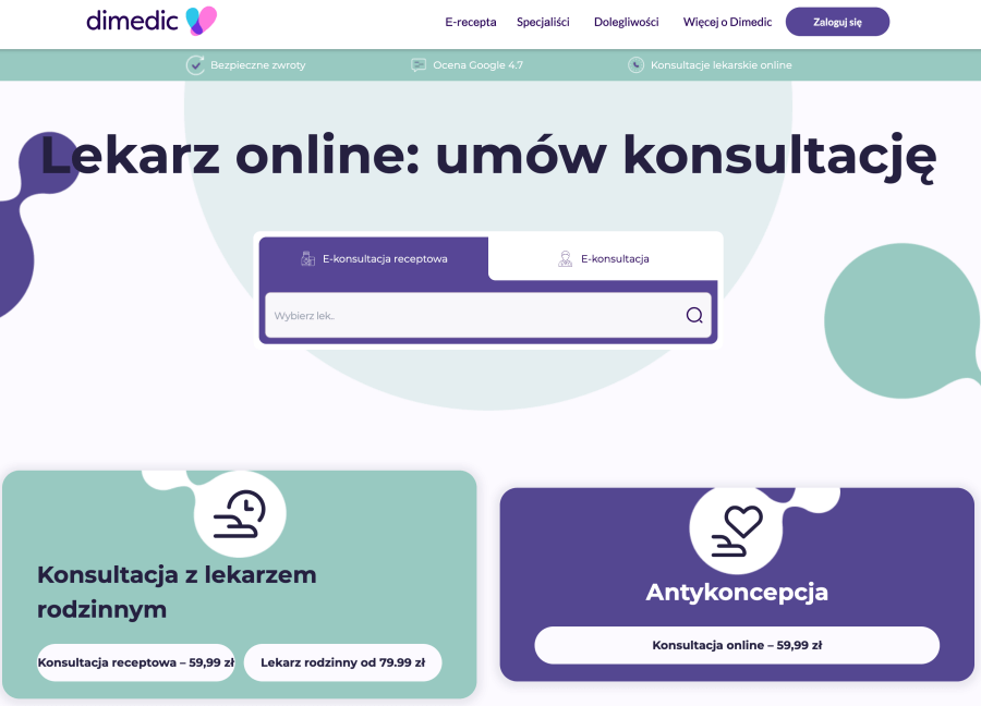 Strona internetowa Dimedic