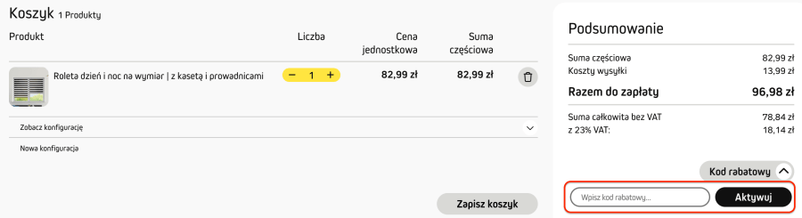 Miejsce na kod rabatowy domondo