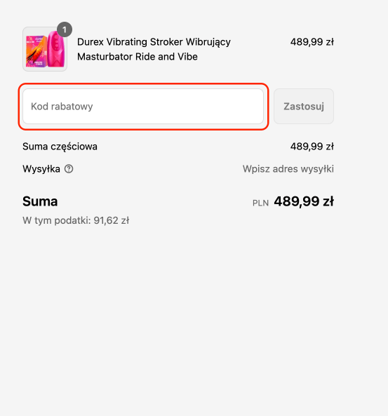 Miejsce na kod rabatowy Durex