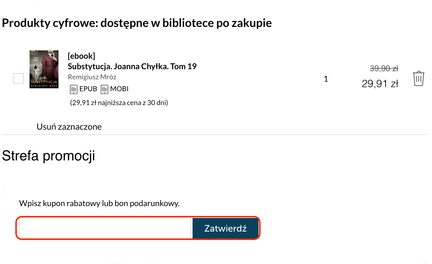 Miejsce na kod rabatowy EbookPoint