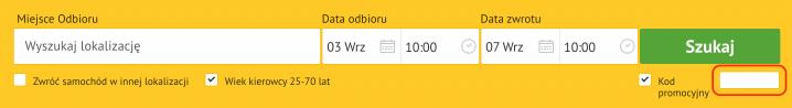 Miejsce na kod rabatowy Economy Bookings