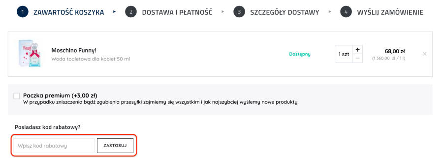 Miejsce na kod rabatowy eglamour