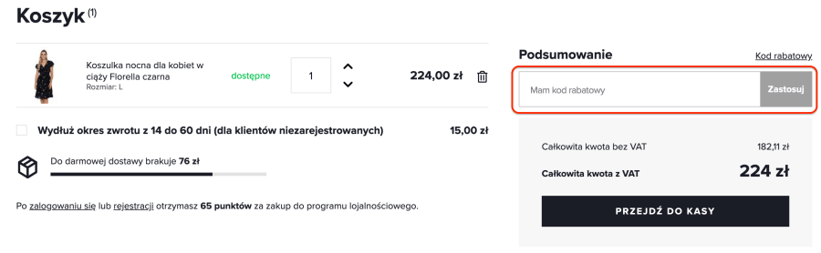 Miejsce na kod rabatowy eleganto