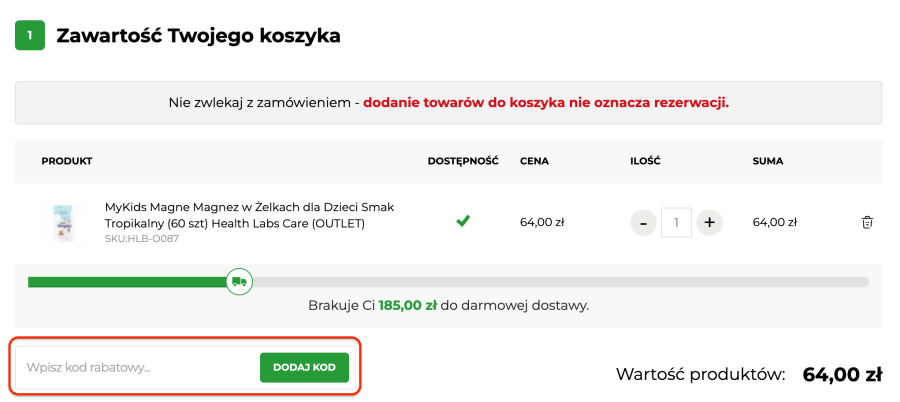 Miejsce na kod rabatowy enaturalnie