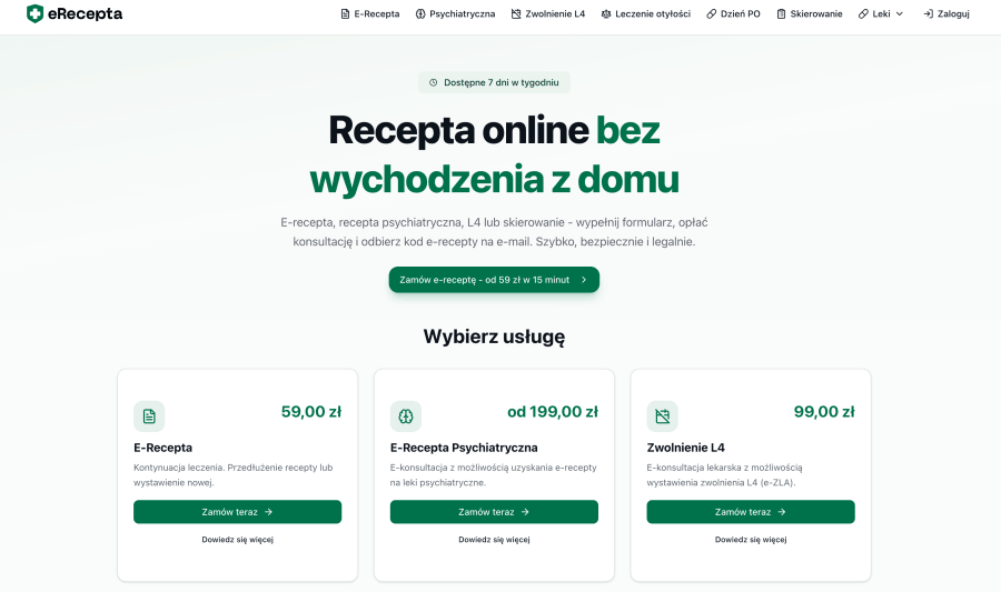 Strona internetowa erecepta