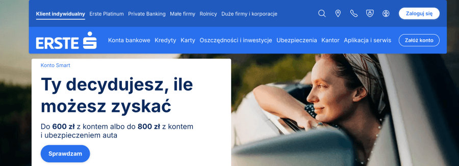 Strona internetowa Erste