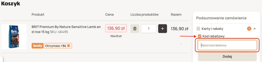 Miejsce na kod rabatowy fera