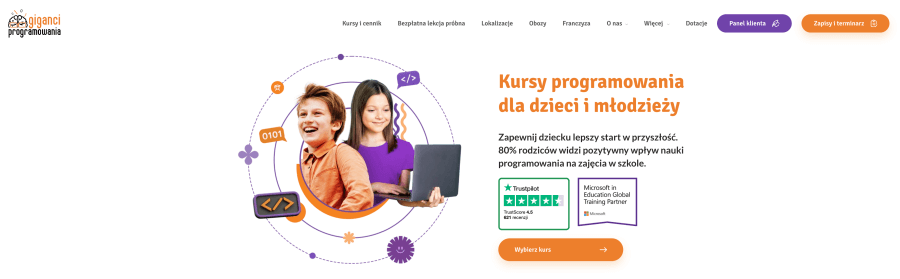 Strona internetowa Giganci Programowania