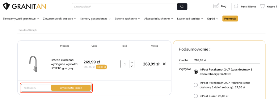Miejsce na kod rabatowy granitan