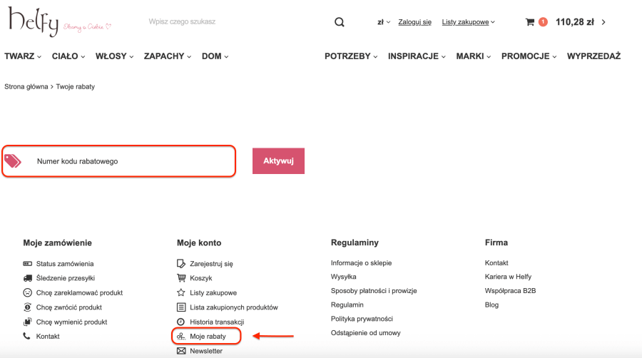 Miejsce na kod rabatowy Helfy