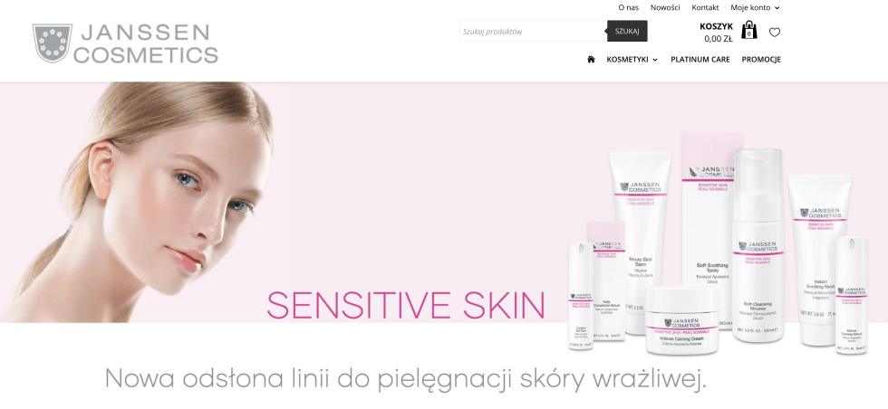 Strona internetowa Janssen Cosmetics