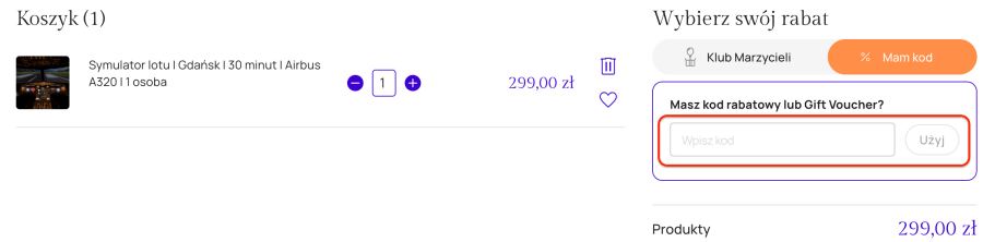 Miejsce na kod rabatowy katalog marzen
