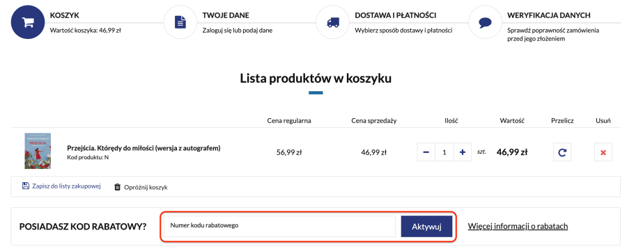 Miejsce na kod rabatowy Kulturalnysklep