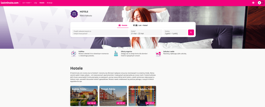 Strona internetowa lastminute