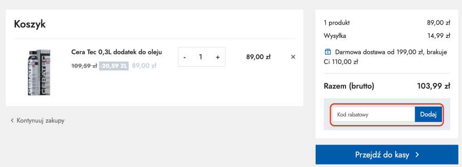 Miejsce na kod rabatowy liqui moly