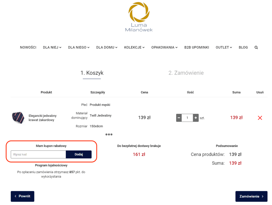 Miejsce na kod rabatowy Luma Milanówek