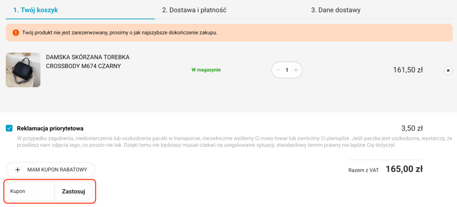 Pole na kod rabatowy Lunzo