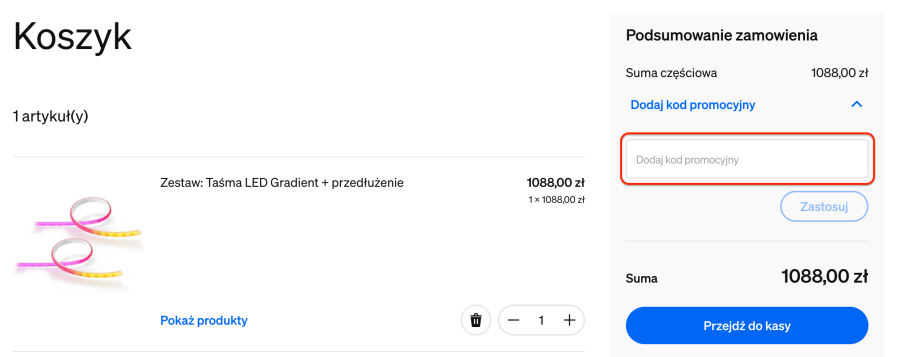 Miejsce na kod rabatowy philips-hue