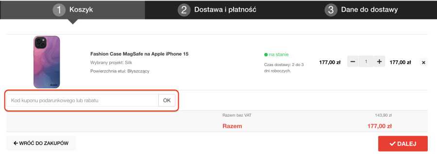 Miejsce na kod rabatowy Picasee