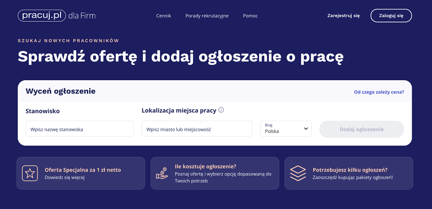 Strona internetowa Pracuj.pl