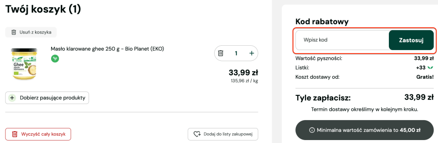 Miejsce na kod rabatowy pyszneeko