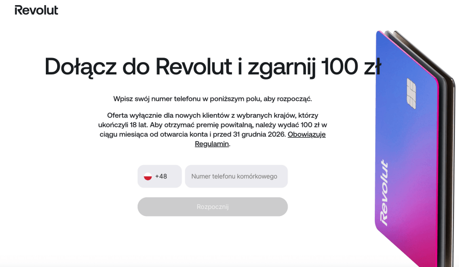 Strona internetowa revolut