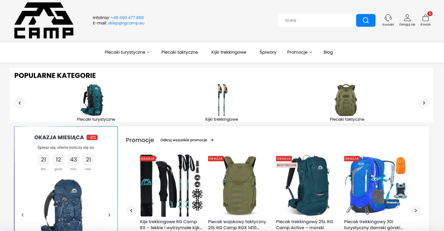 Strona internetowa RG Camp