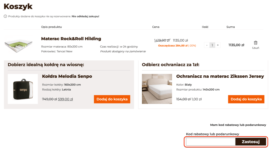 Miejsce na kod rabatowy senpo