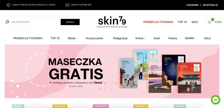 Strona sklepu Skin79