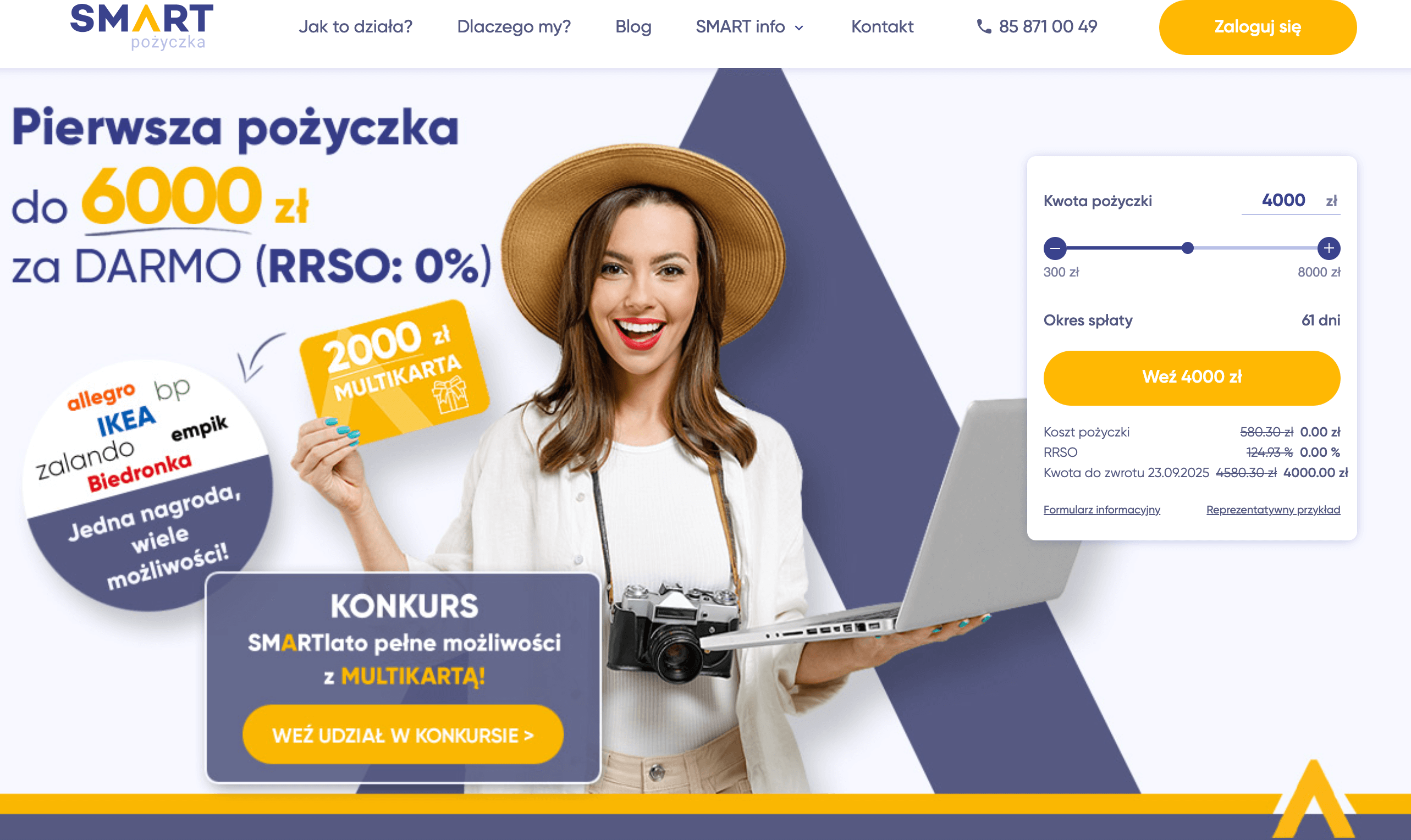 Strona internetowa Smart Pożyczka