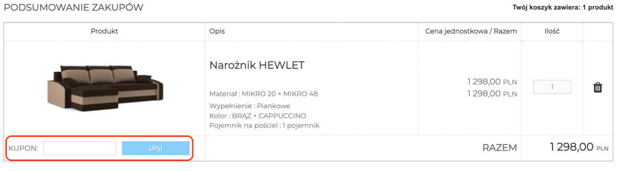 Miejsce na kod rabatowy Tanie.to