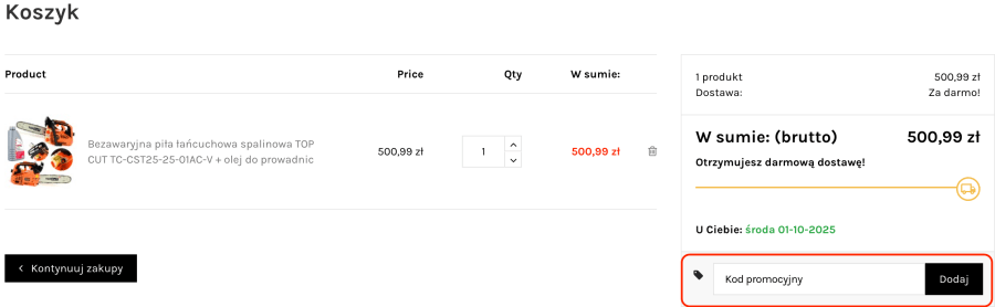 Miejsce na kod rabatowy TopMarket