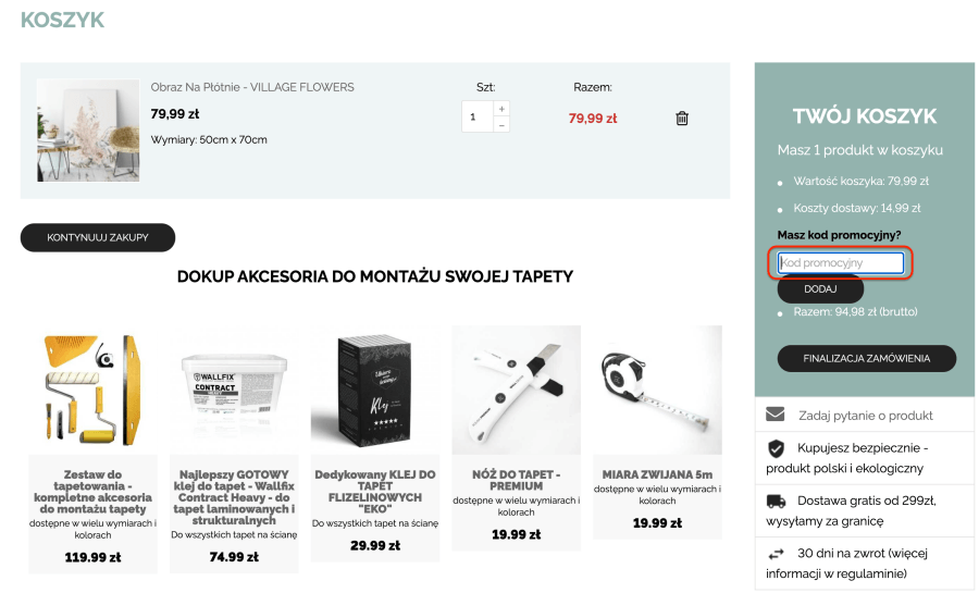 Miejsce na kod rabatowy ubierzswojesciany