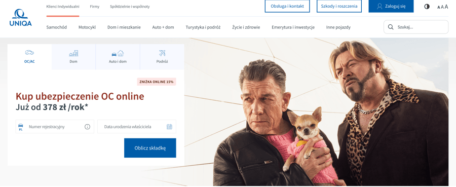 Strona internetowa uniqa