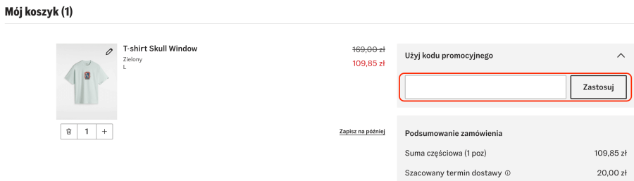 Miejsce na kod rabatowy VANS