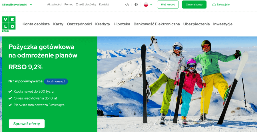 Strona internetowa velobank